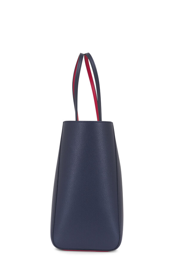 Christian Louboutin Cabata Empire Spike Zaffiro & Silver Leather Tote - view 3