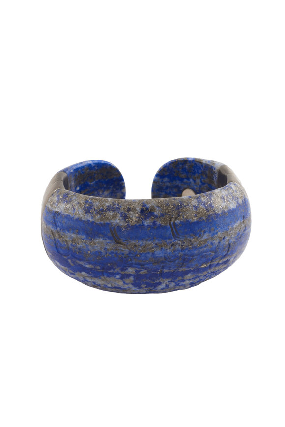 Sylva & Cie Carved Lapis Cuff