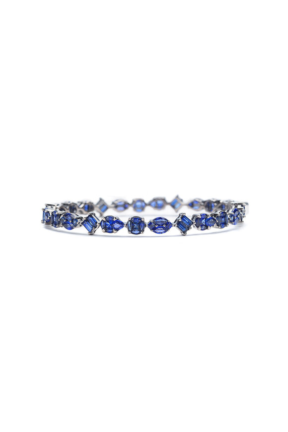 Nam Cho Invisible Fancy Blue Sapphire Bangle Bracelet