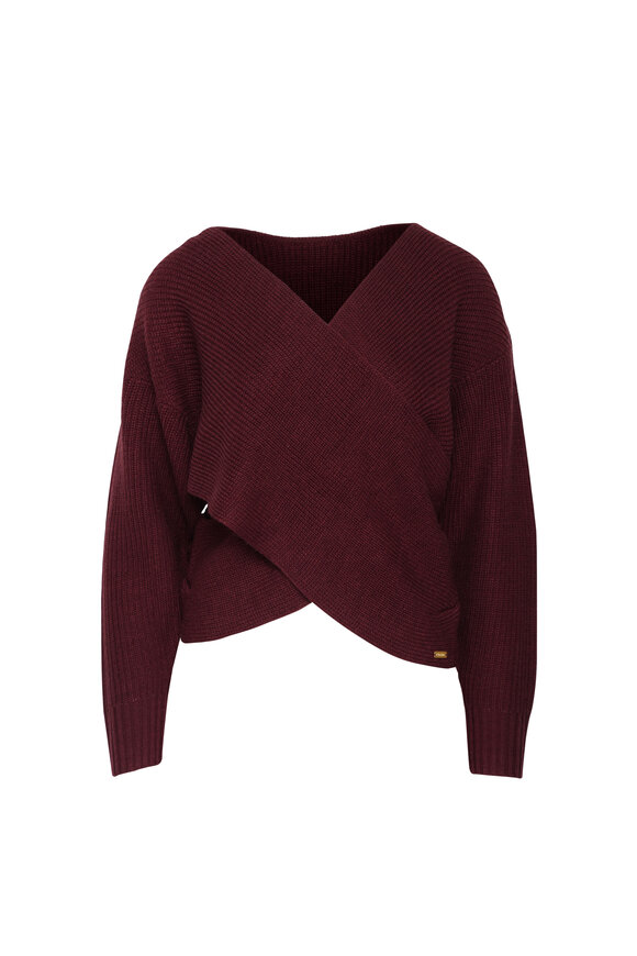 L'Agence Antonella Dark Port Wrap Sweater