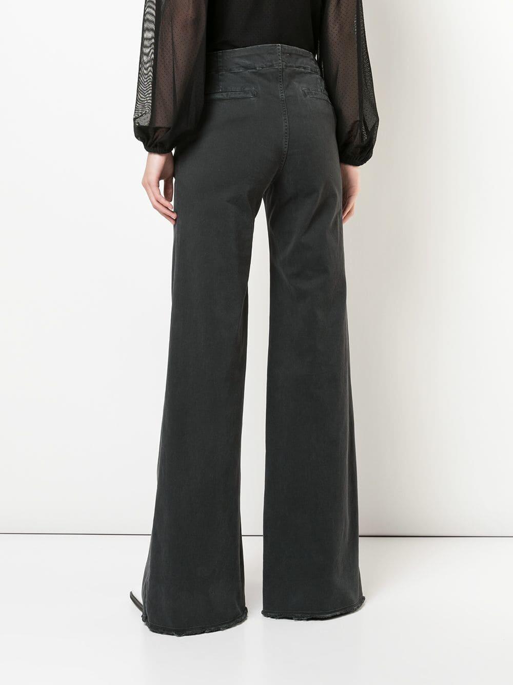 Nili Lotan - Lennon Carbon Lace-Up Wide Leg Jean