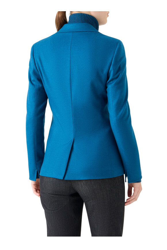 Akris Punto Teal Blue Wool Jacket - view 3