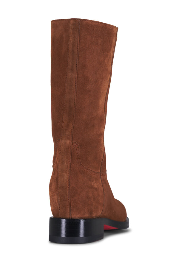 Santoni Fleeces Brown Suede Pull-On Boot - view 3