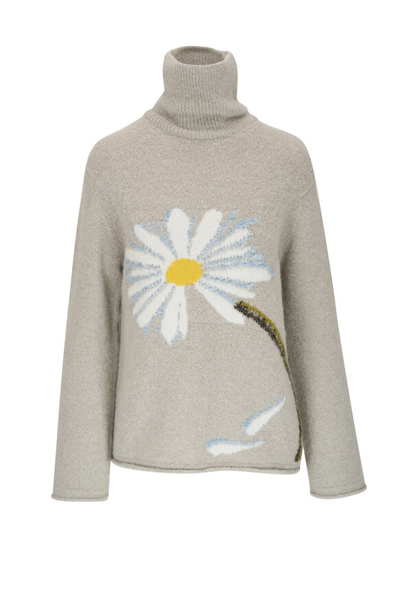 Dorothee Schumacher - Gray Daisy Print Turtleneck Sweater 
