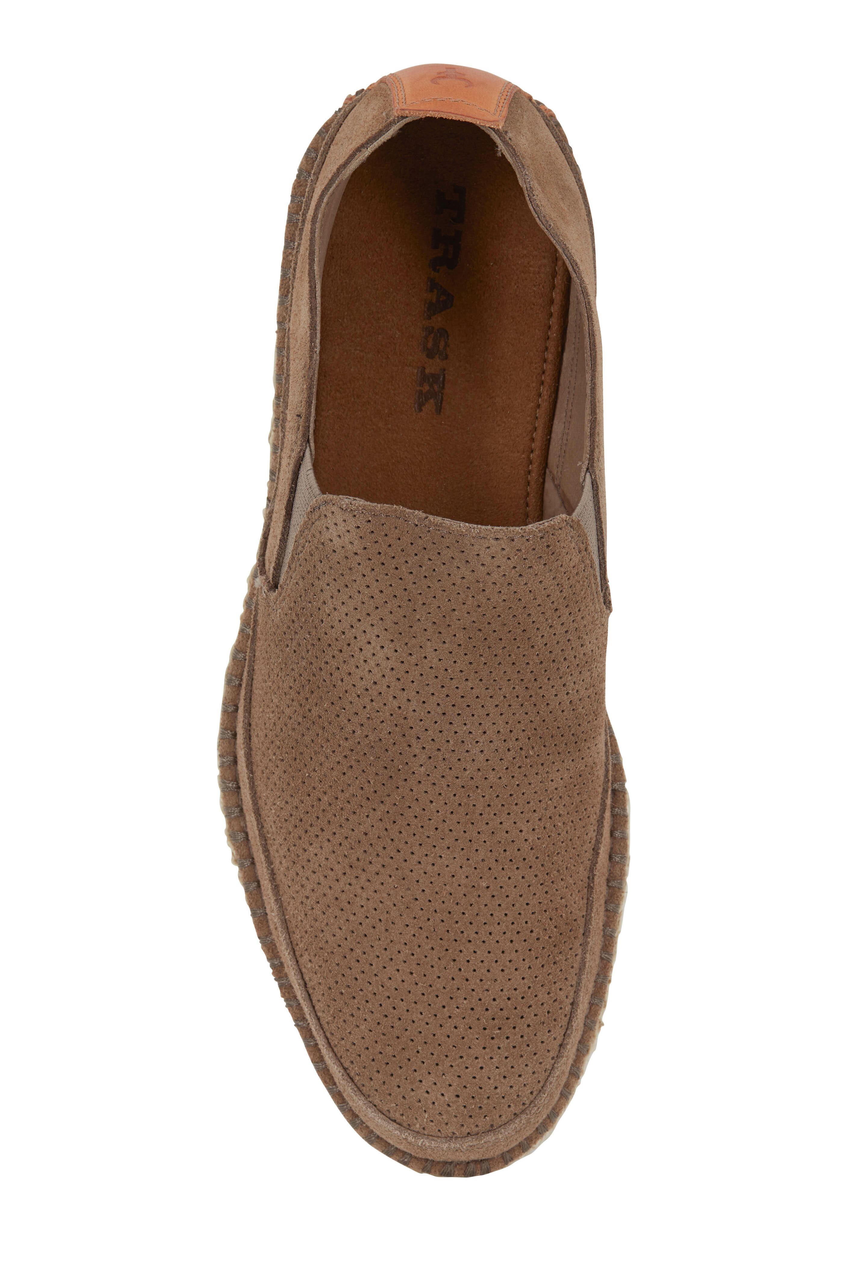 Trask Braxton Taupe English Suede Loafer Mitchell Stores