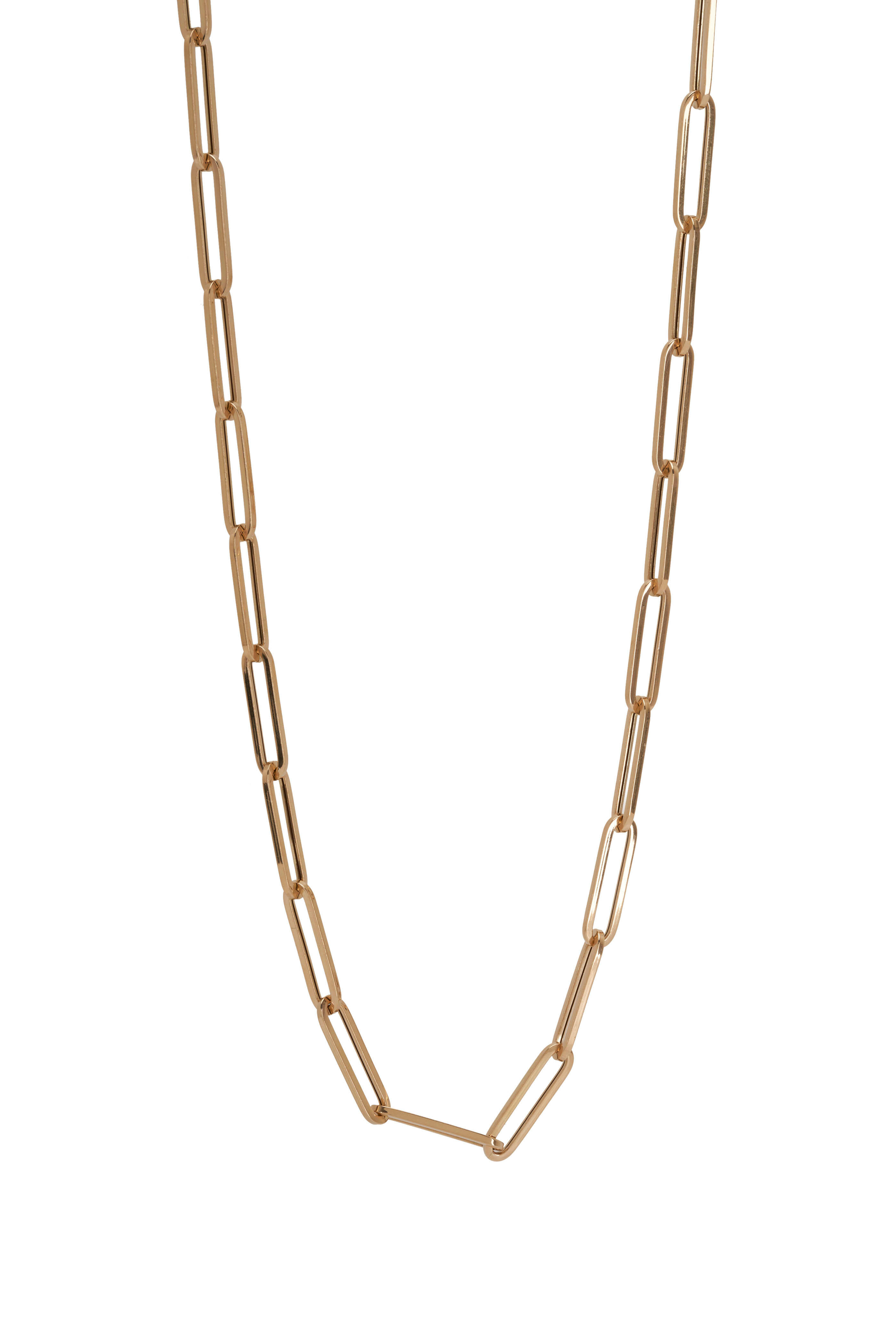 Michael kors discount gold paperclip necklace