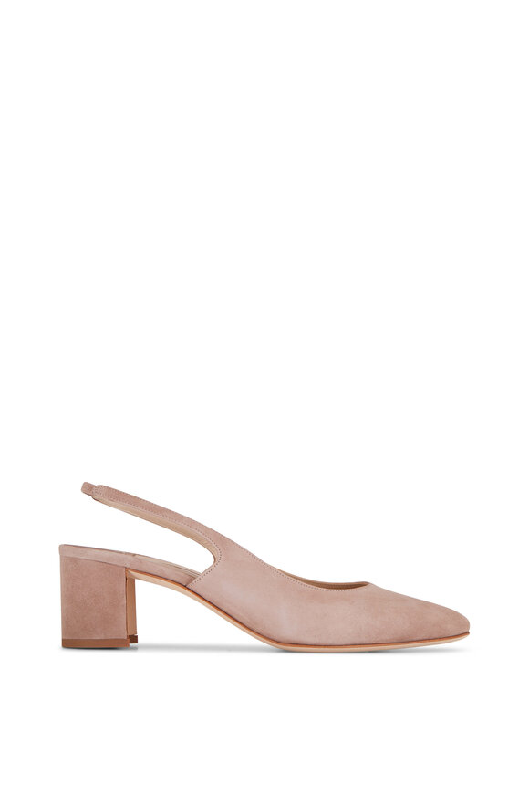 Manolo Blahnik - Allurasa Neutral Suede Slingback, 50mm