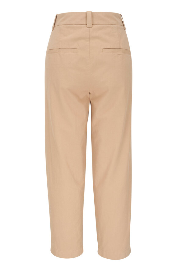 Vince - Pale Wheat Washed Cotton Crop Pant