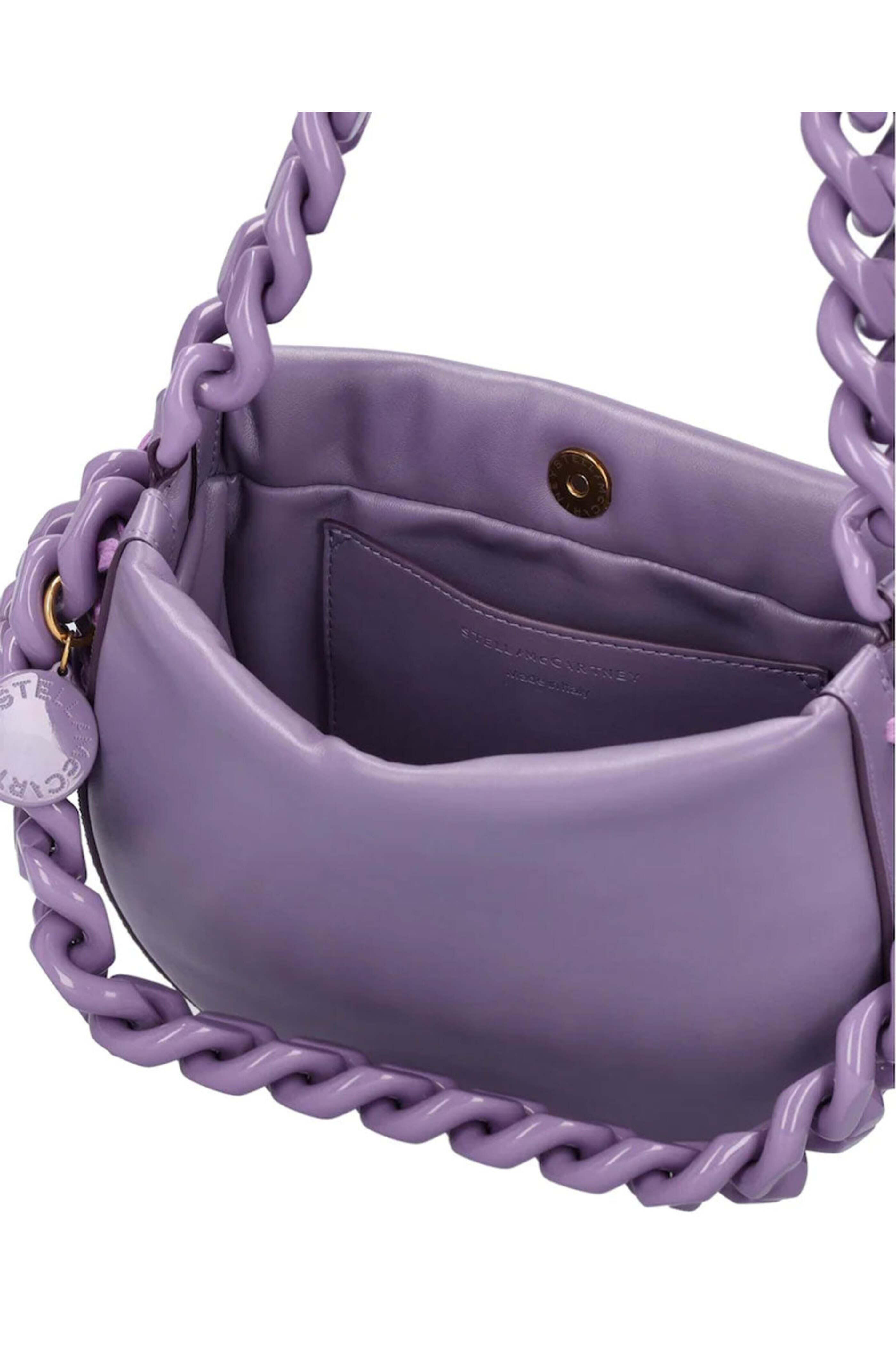 Stella McCartney - Small Puffy Tonal Frayme Shoulder Bag in Grape