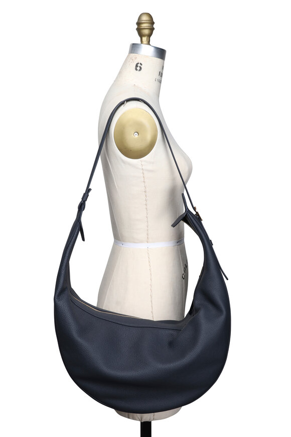 Khaite Augustina Midnight Leather Hobo Bag - view 5