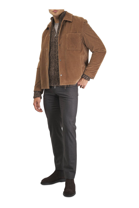 Moncler Brown Heavy Knit Full Zip Cardigan - view 2
