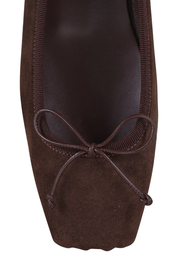 Christian Louboutin Cassia Brown Suede Ballerina Flat - view 4