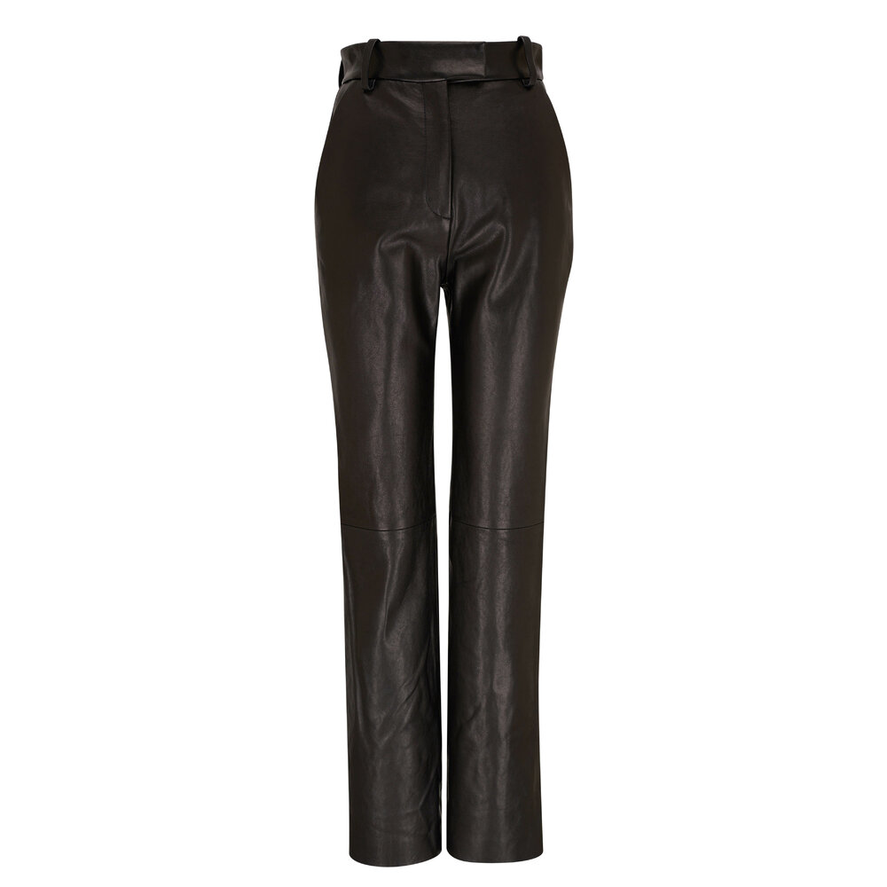 Khaite - Emile Black Leather Pant | Mitchell Stores