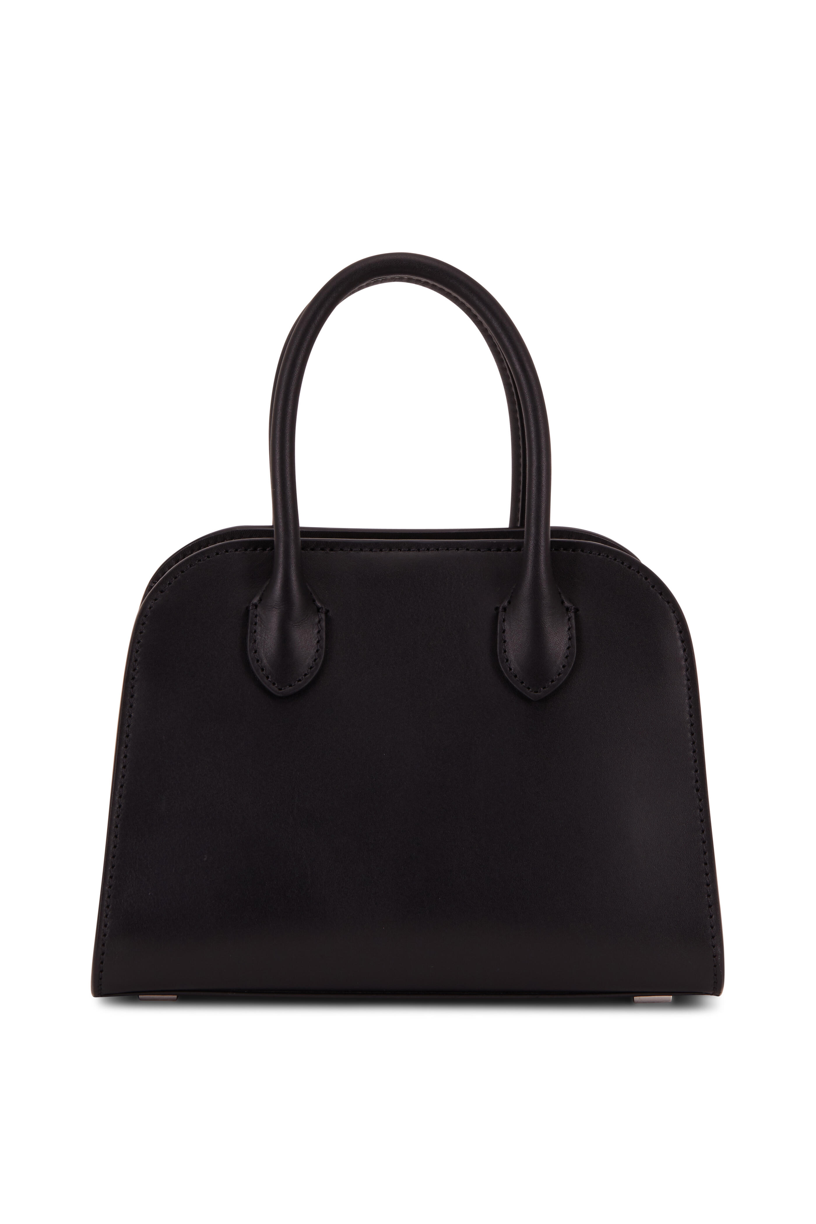 The Row Margaux 705 Black Leather Mini Top Handle Bag