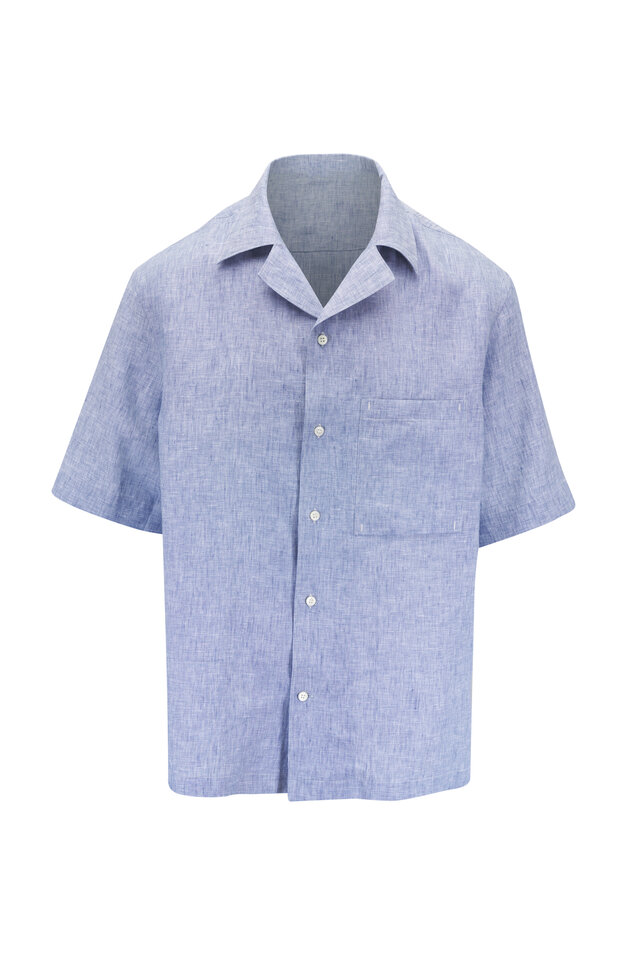 Tシャツ・カットソー BRUNELLO CUCINELLI Brunello Cucinelli Shirts Light Blue Brunello Cucinelli Men's Silk-Cotton Long Sleeve T-Shirt