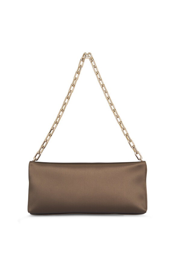 Christian Louboutin Maykimay Brown Satin Top Handle Clutch - view 2