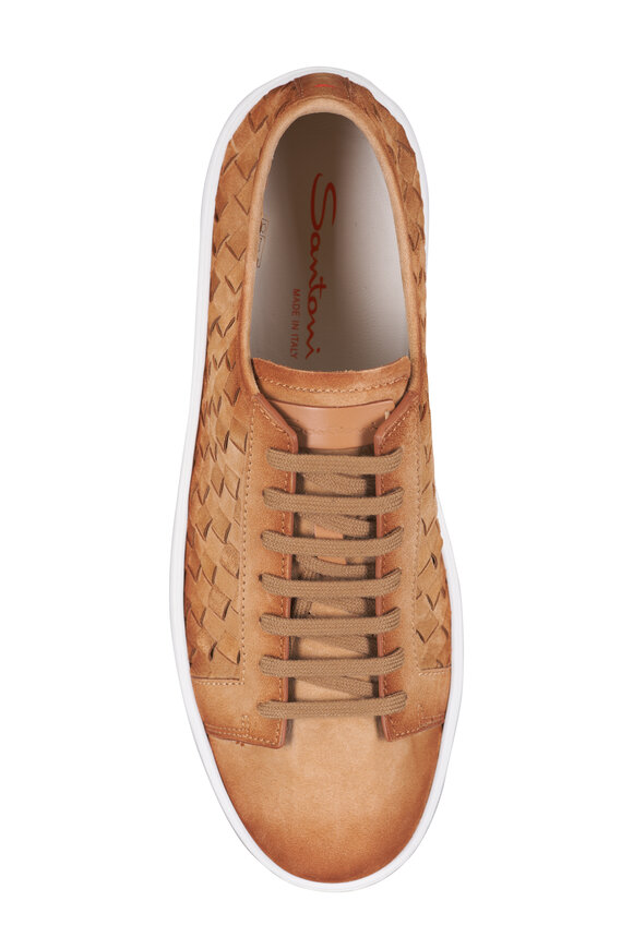 Santoni Vic Dama Light Brown Suede Low Top Sneaker - view 4