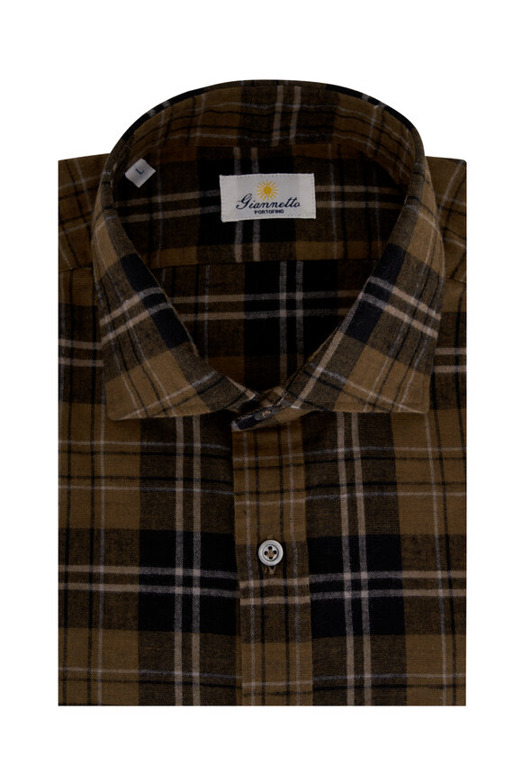 Giannetto - Olive & Black Check Sport Shirt 