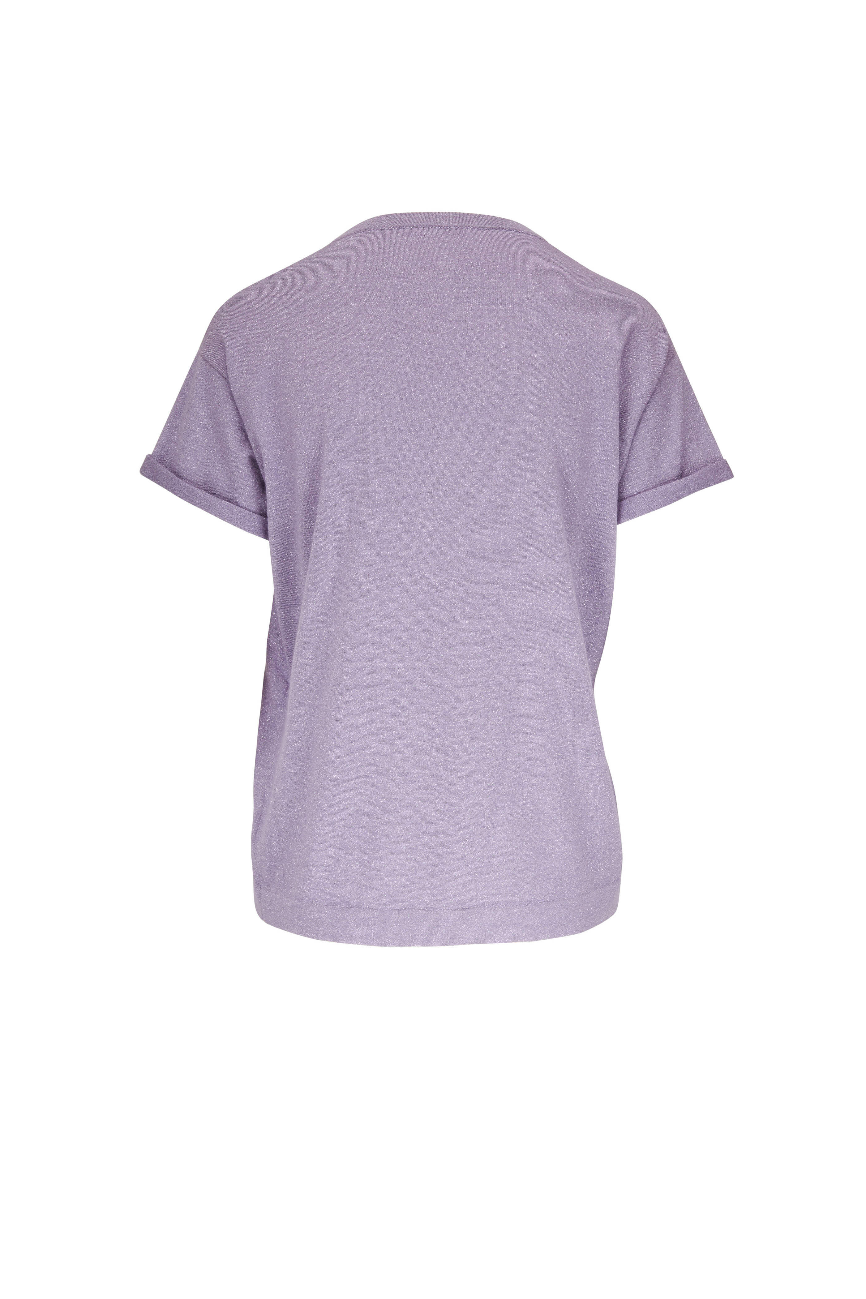 Brunello Cucinelli 薄紫 半袖 Brunello Cucinelli - Lavender Lurex Short Sleeve T-Shirt