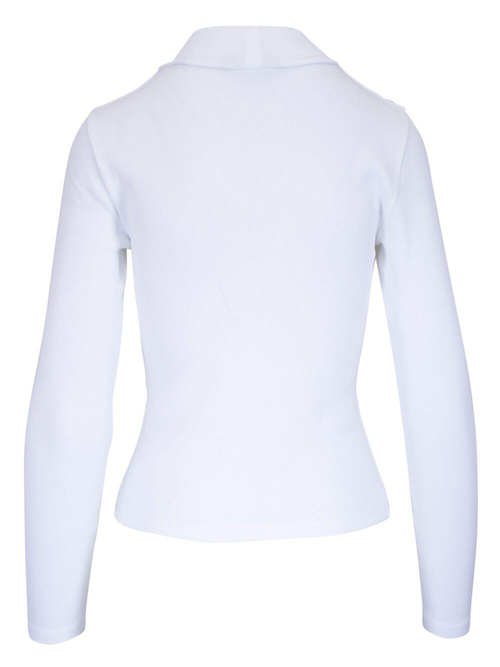 Veronica Beard - Nate White Shoulder Button Top