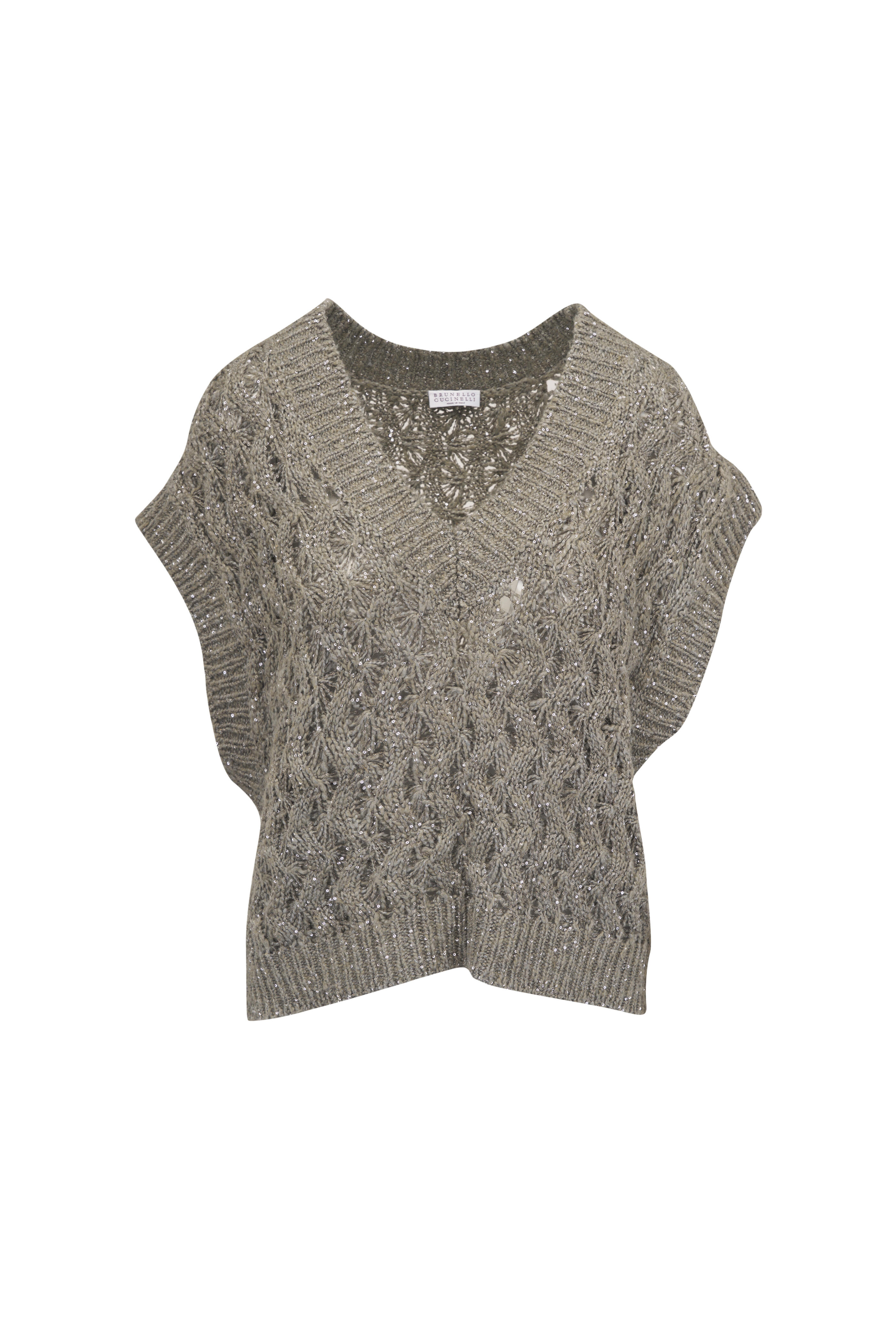 Brunello Cucinelli - Rosemary Paillette Cable Knit Vest