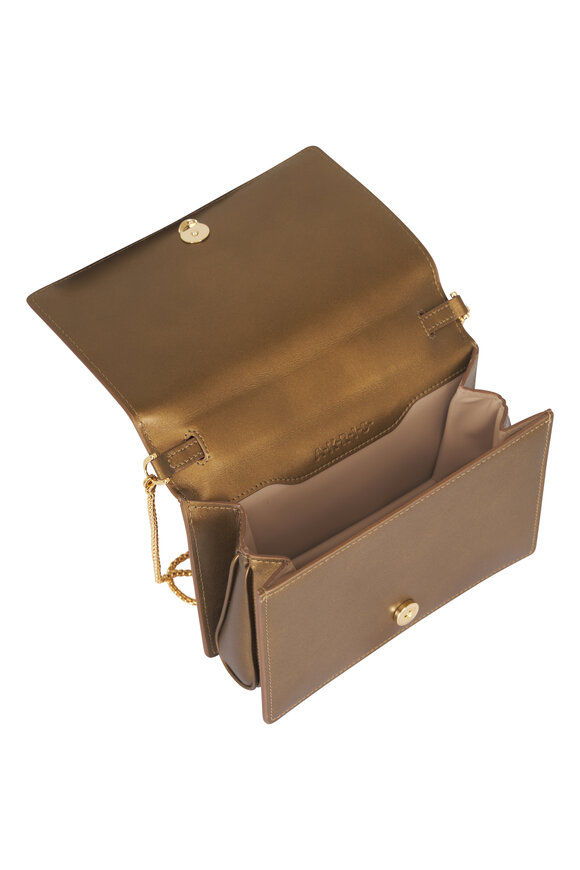 Akris Mini Alice Bronze & Gold Satin Top Handle Bag - view 5