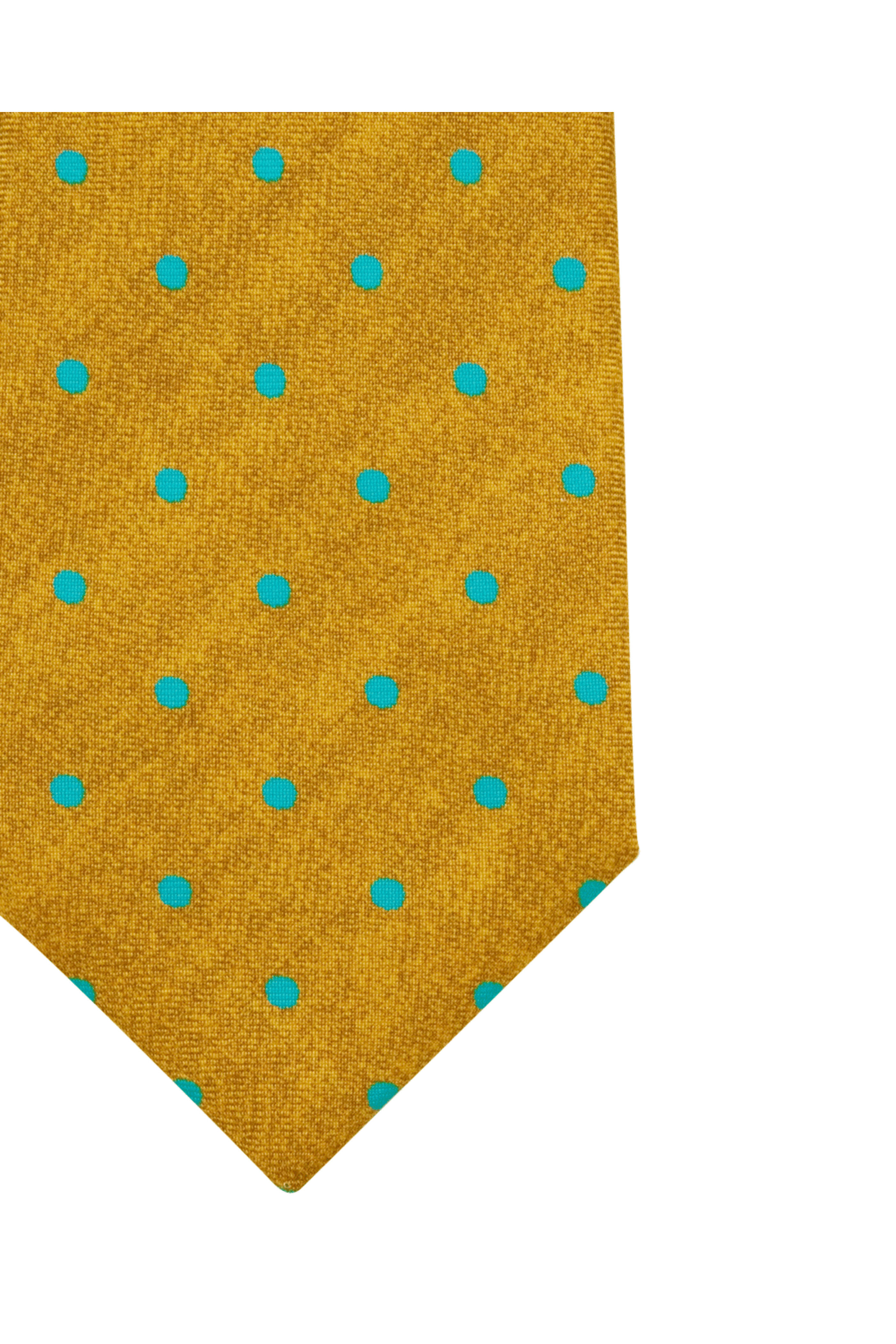 Kiton - Gold and Aqua Dotted Tie