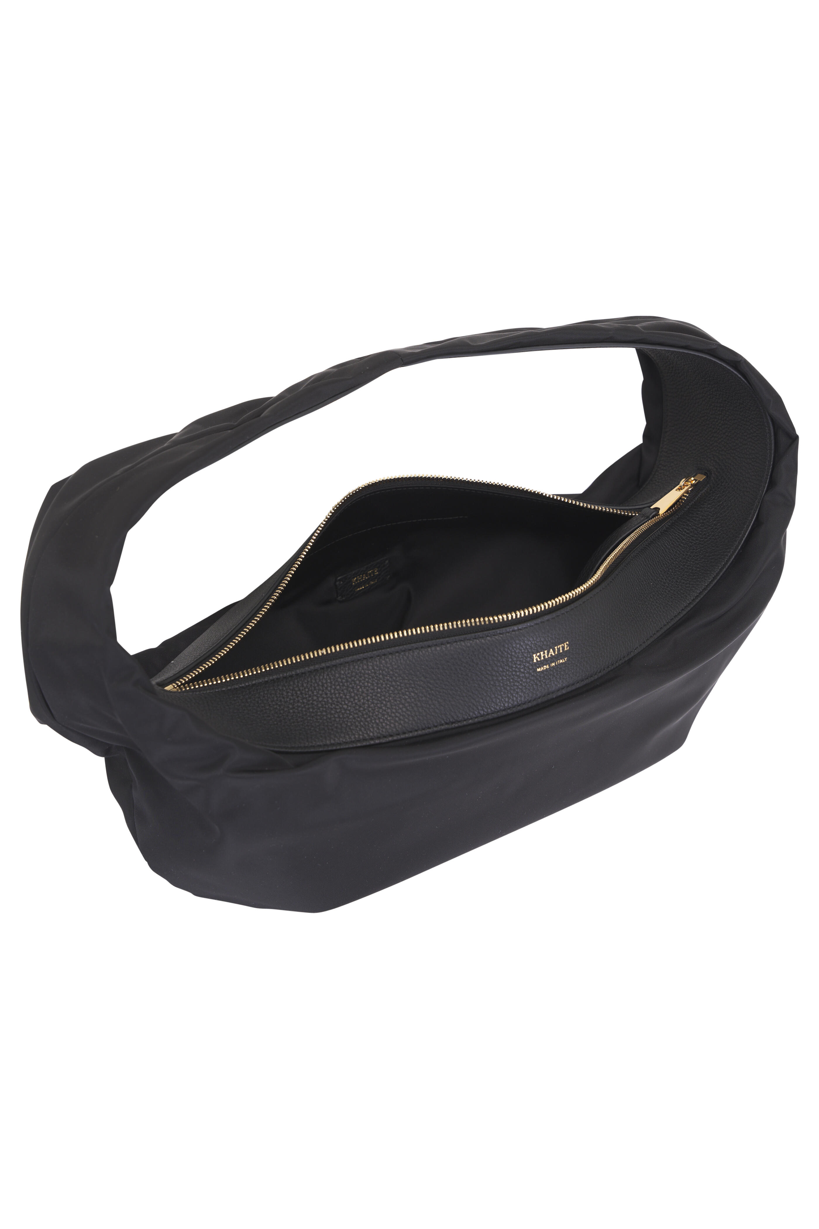 Khaite - Medium Olivia Black Nylon & Leather Hobo