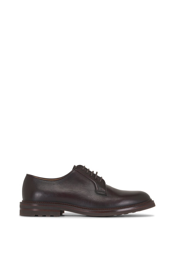 Brunello Cucinelli - Brown Leather Lace Up Dress Shoe