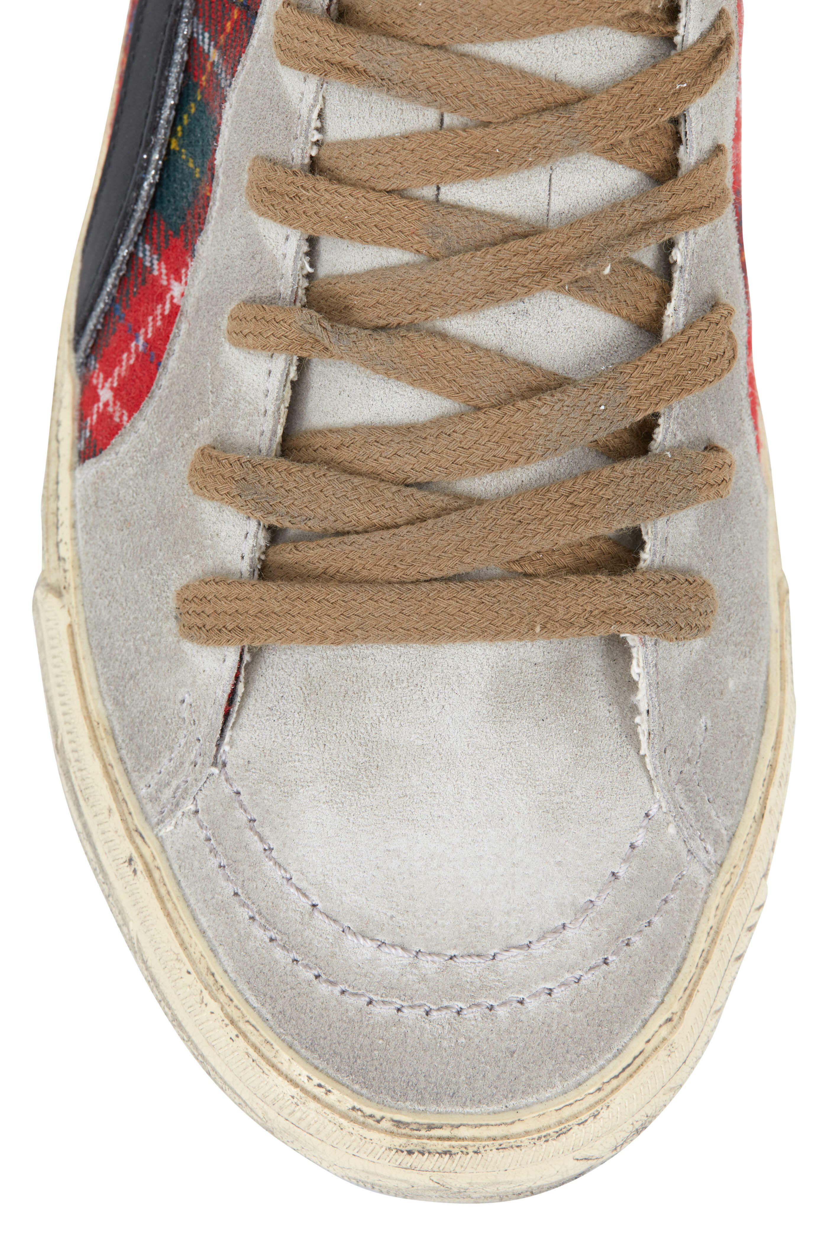 Golden Goose - Slide Red Tartan High Top Sneaker