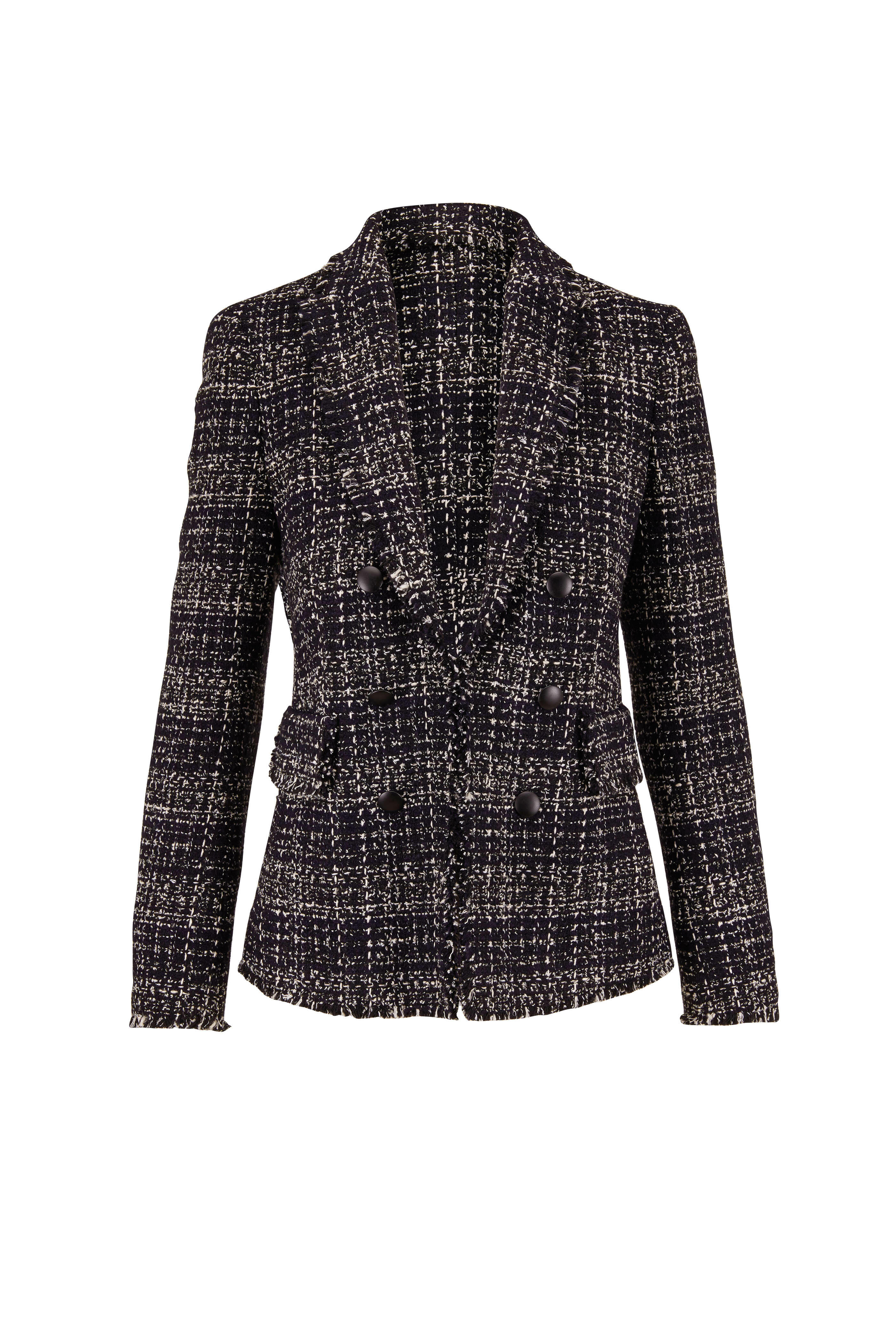 Akris Punto - Navy & White Tweed Double-Breasted Blazer