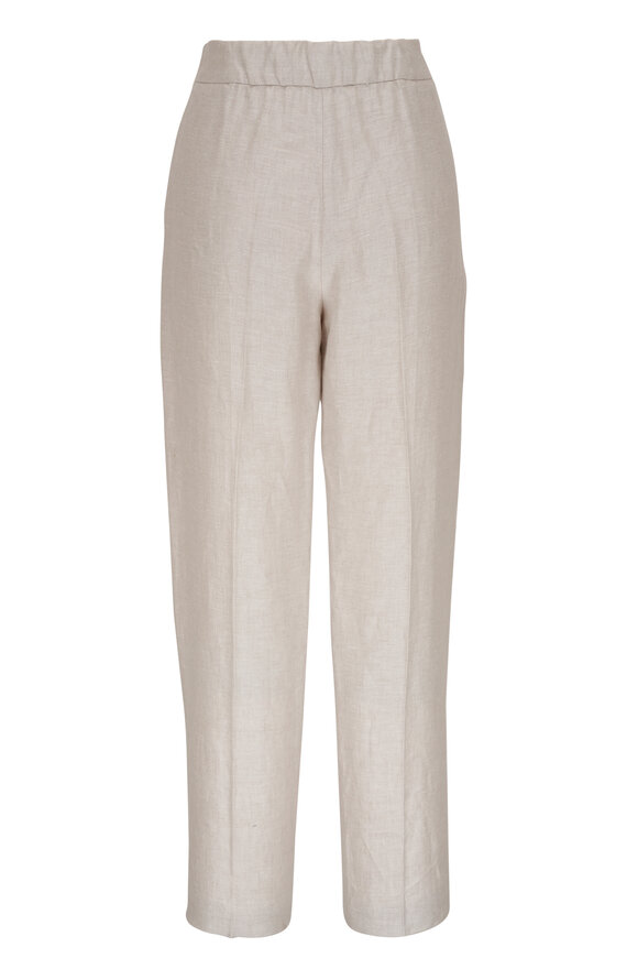 Agnona - NY Flat Front Batavia Linen Pant 