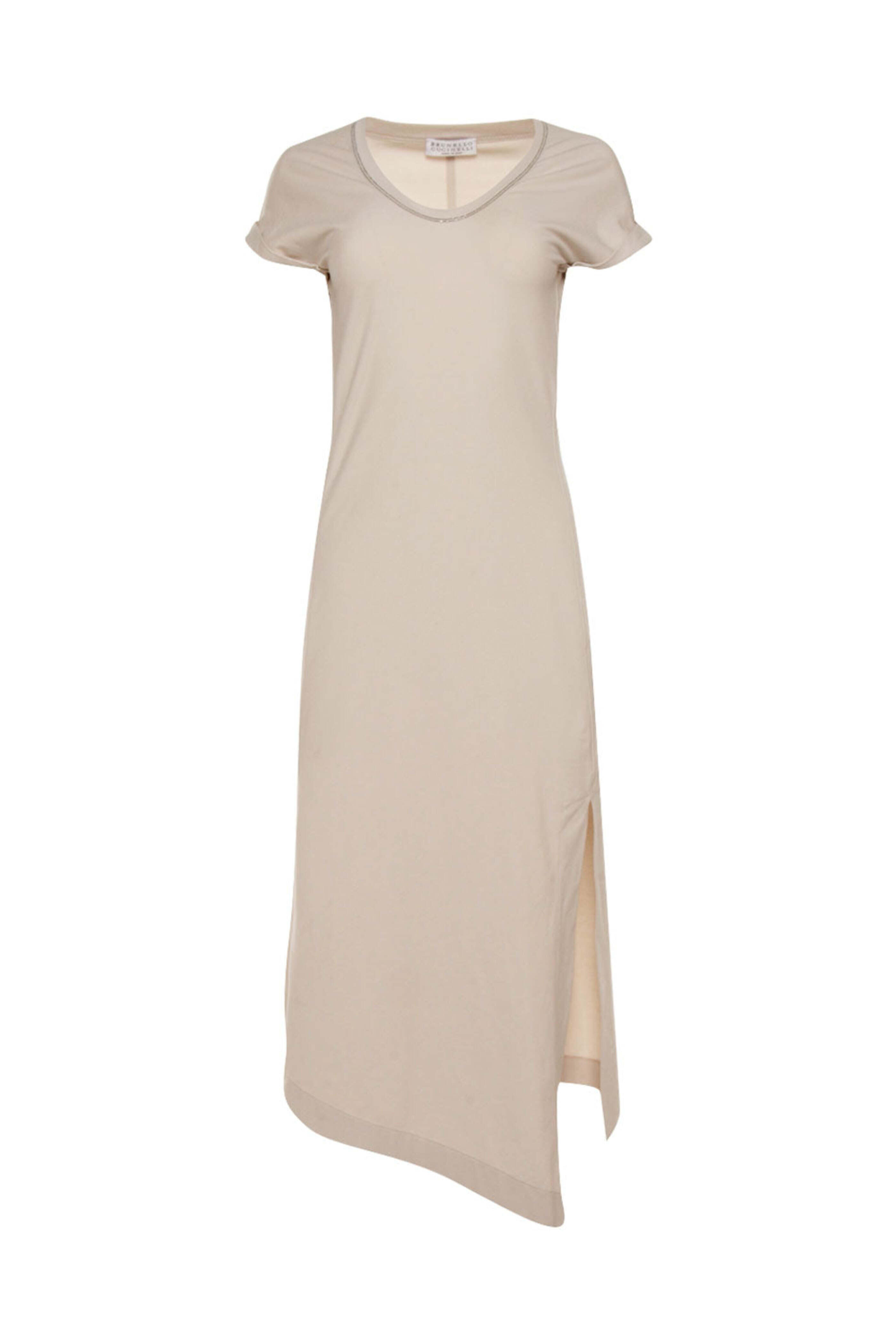 Brunello Cucinelli - Milky Foam Cotton Jersey Short Sleeve Dress