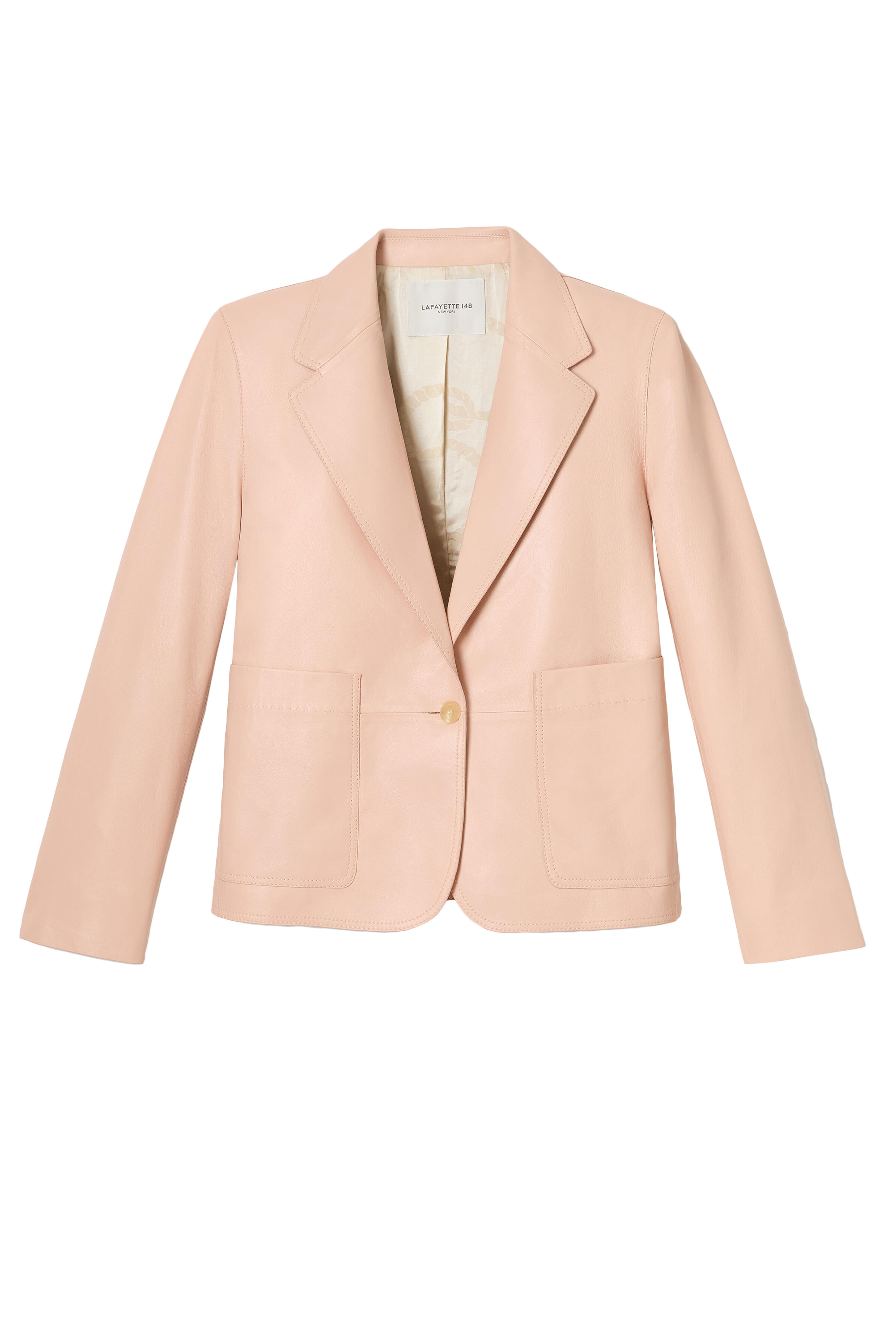 Lafayette 148 New York - Shell Leather Cropped Boyfriend Jacket