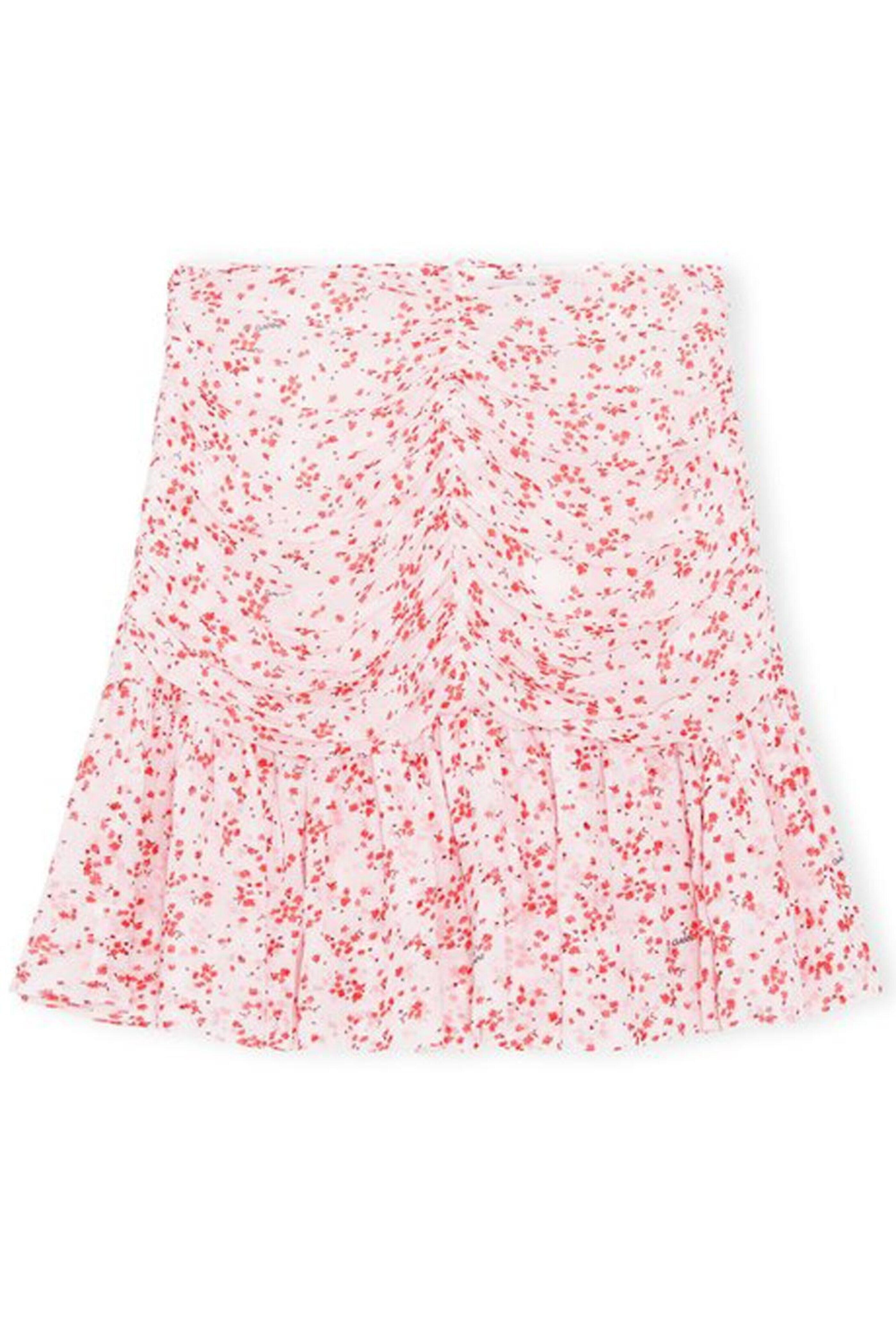 Ganni - Egret Printed Georgette Mini Skirt