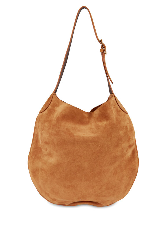 Nili Lotan Jagger Tawny Suede Shoulder Bag - view 2
