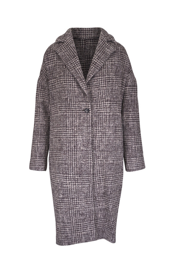Giorgio Armani - Gray Shearling Stand Collar Reversible Coat