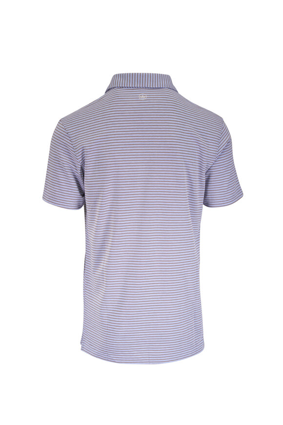 Peter Millar Windy Blue Stripe Pique Polo - view 2