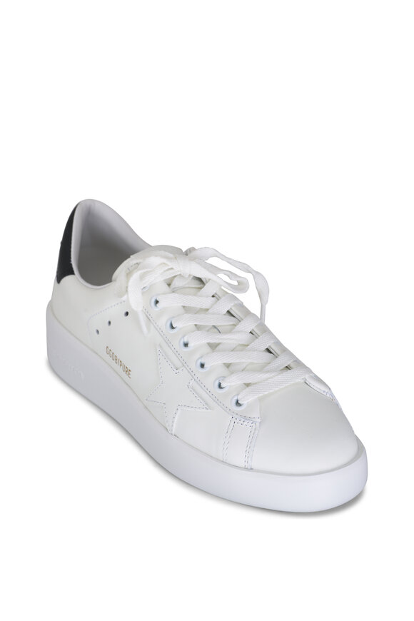 Golden Goose - Pure Star White & Black Leather Low Top Sneaker