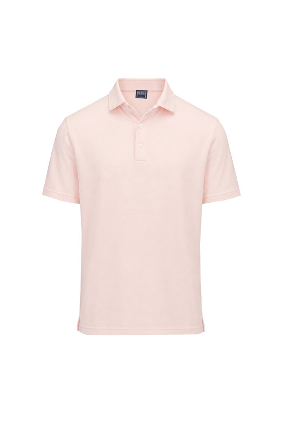 Fedeli Dusty Pink Pique Polo - view 1