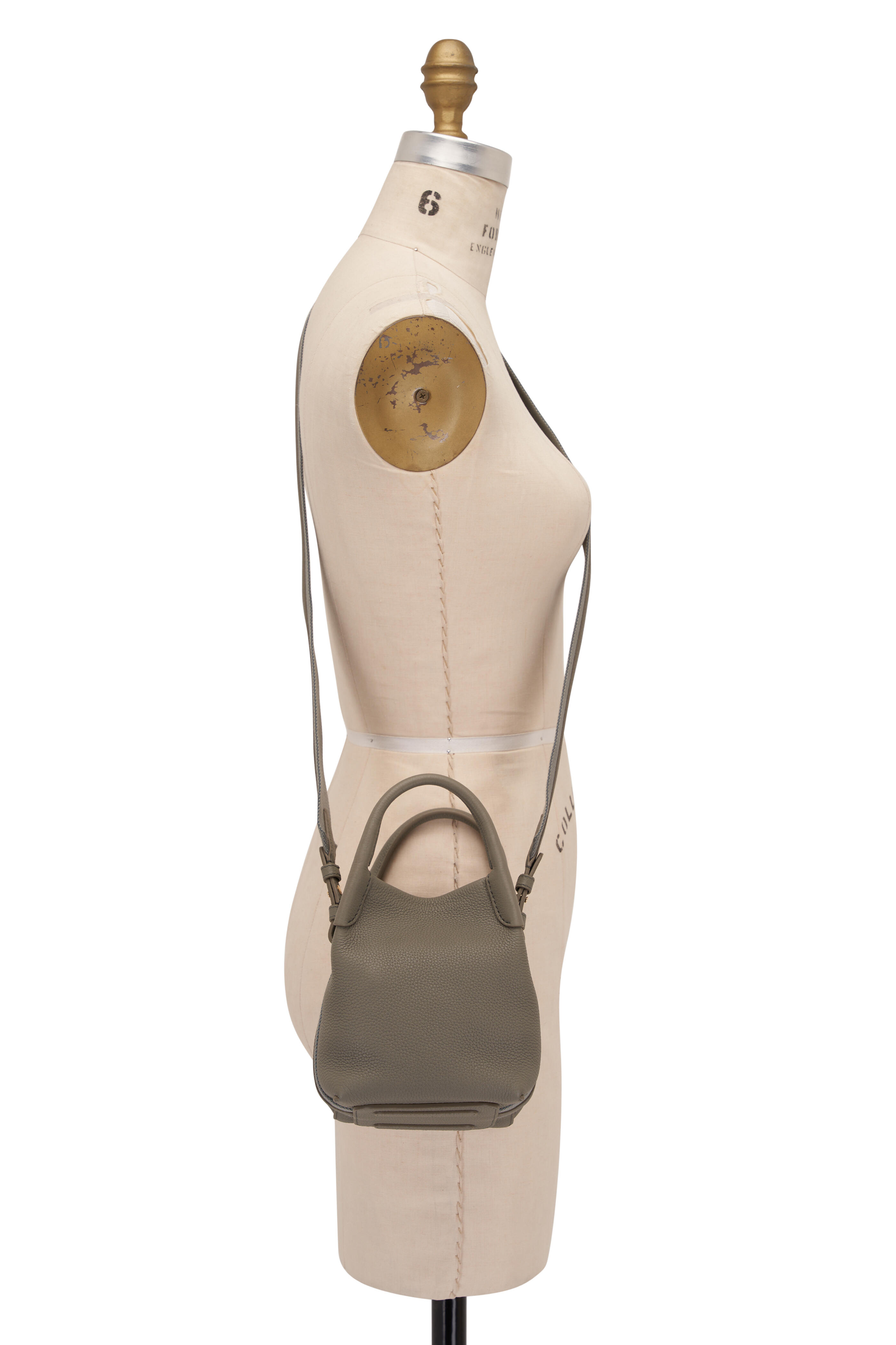 Loro Piana - Micro Bale Gray Fine Grained Leather Bag