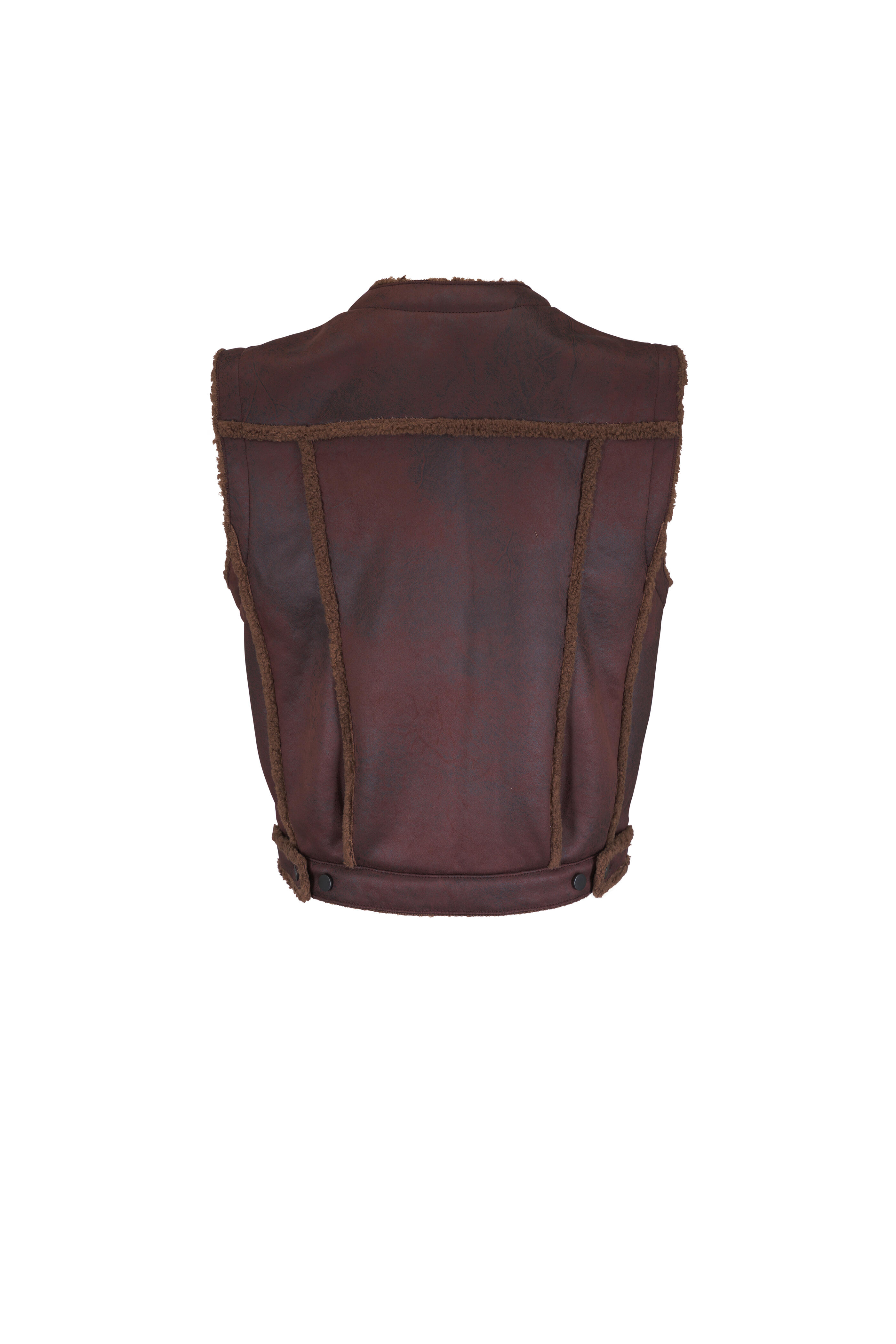 Akris Punto - Gilet Bark Brown Faux Fur Vest