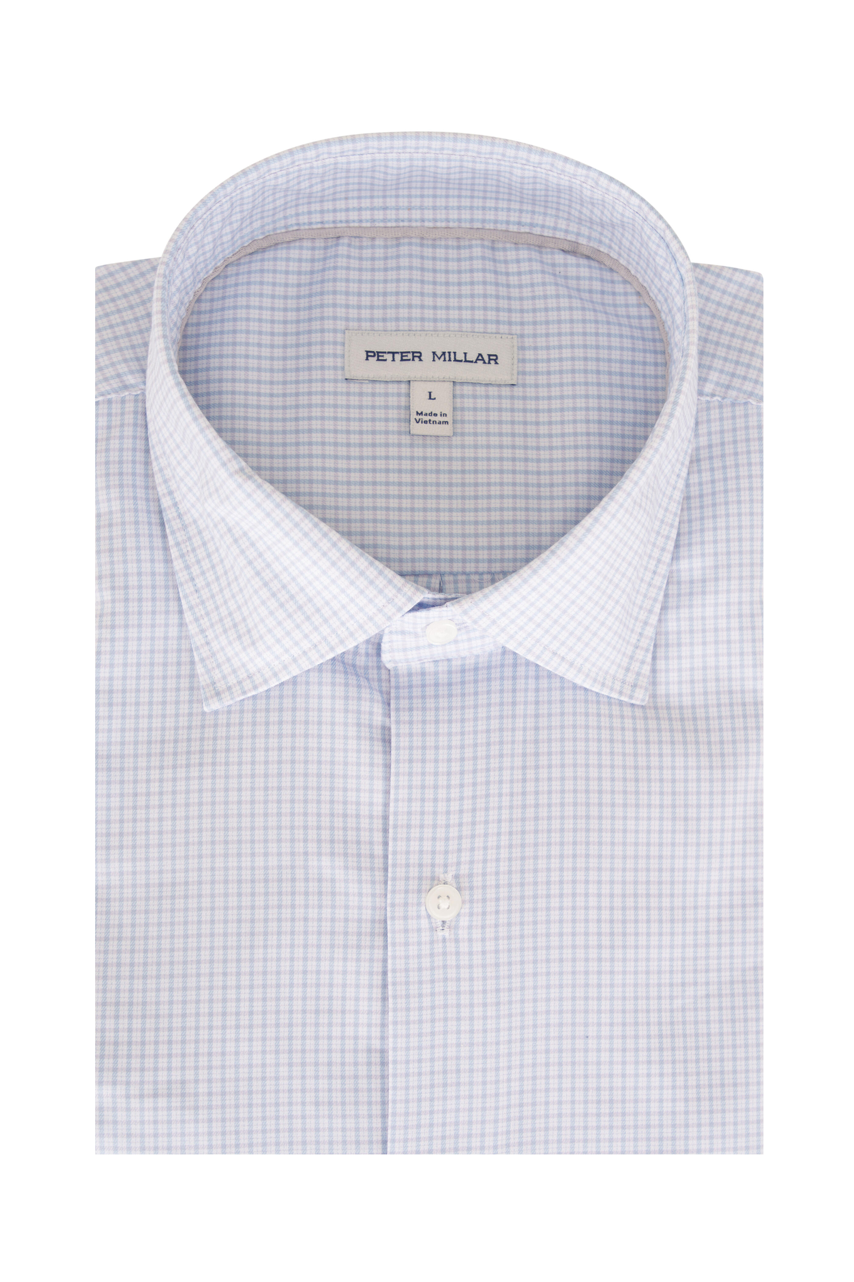 Peter Millar - Conway Crown Violet Plaid Check Sport Shirt - view 1