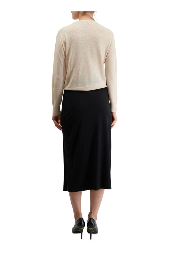 Vince - Black Tie Wrap Midi Skirt