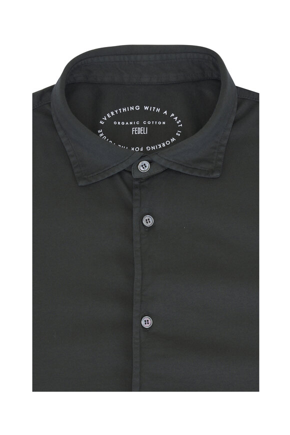 【Zegna】ロゴコットンジャージセーターシャツ Zegna - Light Green Silk & Cotton T-Shirt | Mitchell Stores