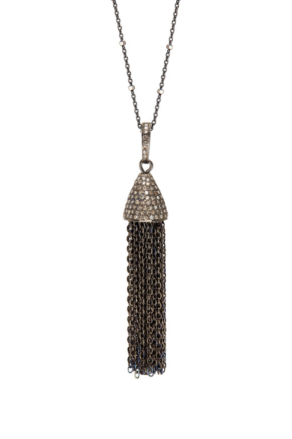 Loriann - Pavé Dome Tassel Necklace
