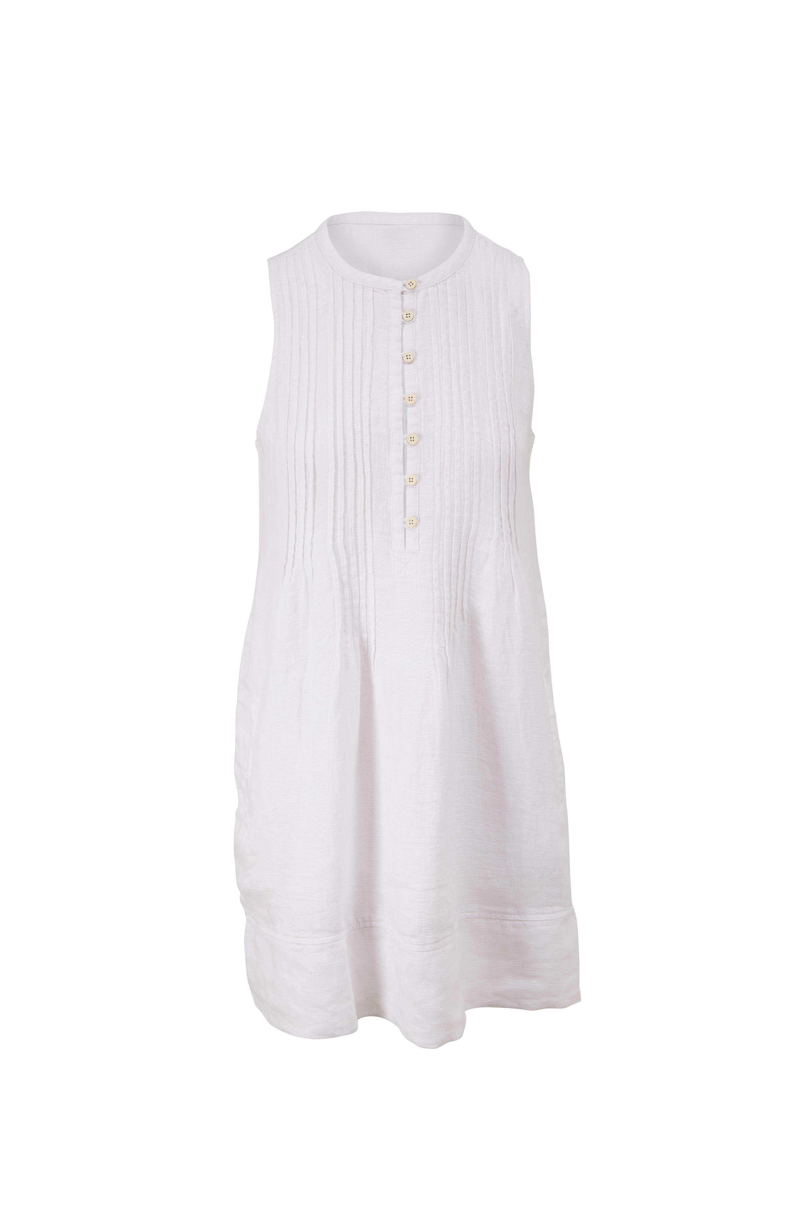 Faherty Brand - Isha White Linen Sleeveless Dress