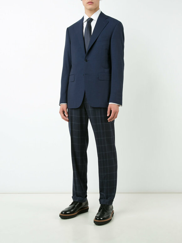 Canali - Solid Navy Blue Wool Sportcoat