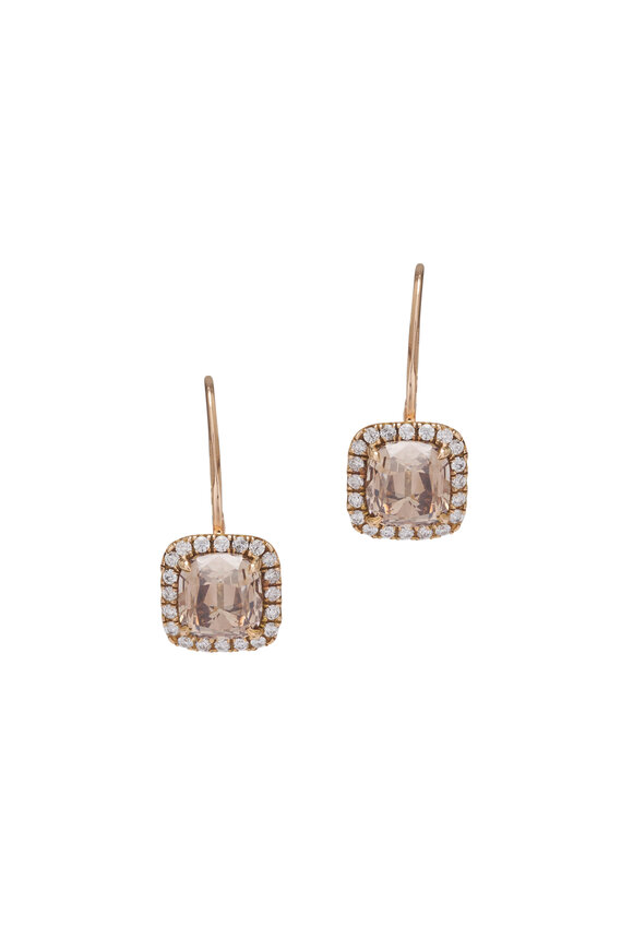 Lowy & Co 18k Rose Gold Diamond Drop Earring