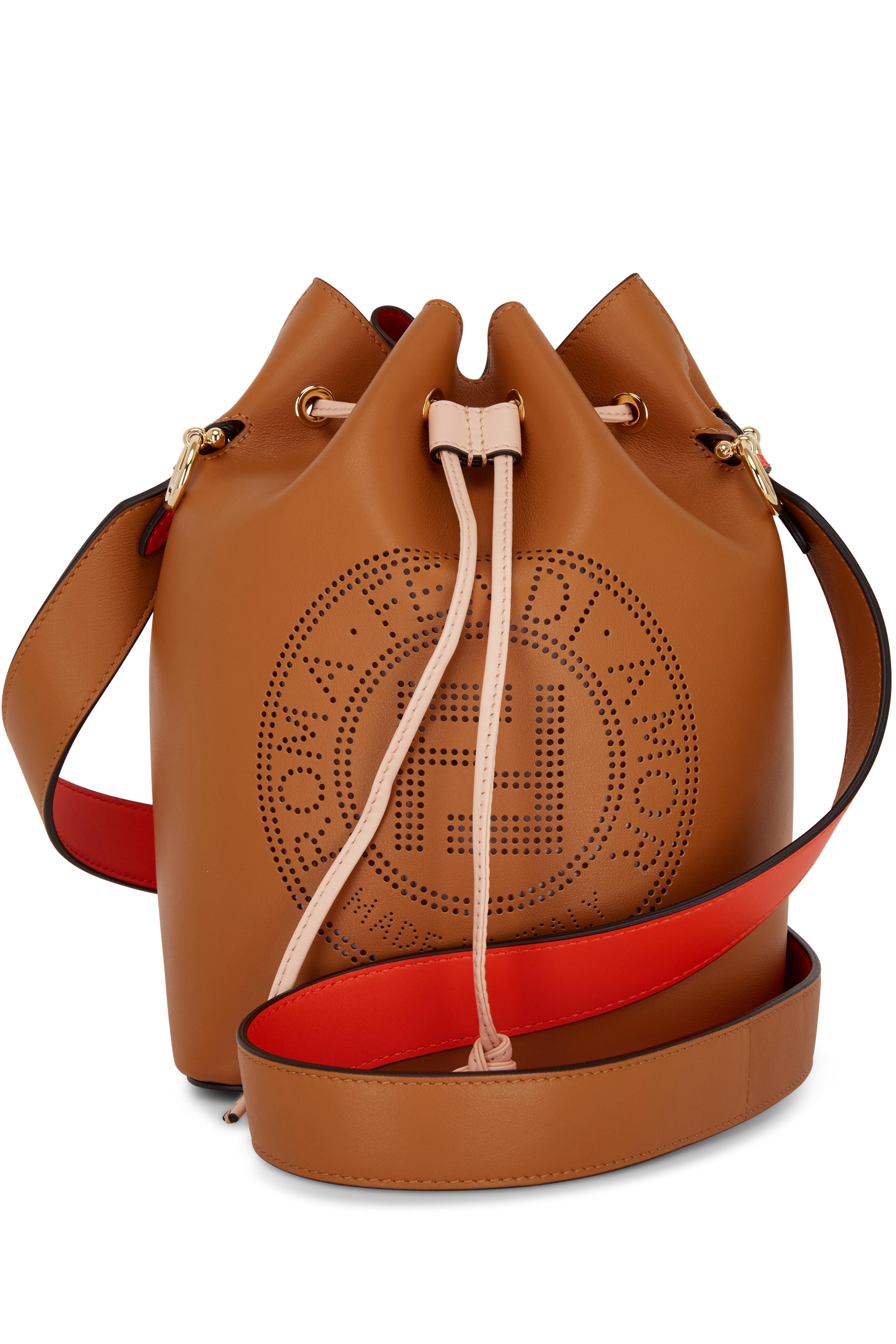Fendi Brown Mon Tresor Medium Leather Bucket Bag
